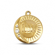 BY31&reg; Ciondoli in acciaio inossidabile rotondi con 11:11 oro