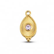 BY31&reg; Ciondoli in acciaio inossidabile goccia oro-lilla chiaro