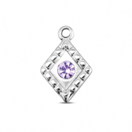 BY31&reg; Ciondoli in acciaio inossidabile rombo argento-lilla chiaro