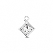 BY31&reg; Ciondoli in acciaio inossidabile rombo argento-cristallo