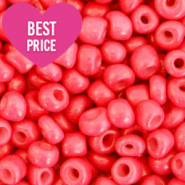 Perline di vetro rocailles 8/0 (3 mm) rosso corallo