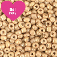 Perline di vetro rocailles 12/0 (2 mm) beige camoscio