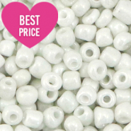 Perline di vetro rocailles 12/0 (2mm) bianco perla vivo