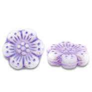 Perline Rep. Ceca boho flower 14mm viola