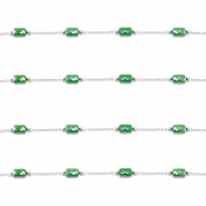 Componenti in acciaio inossidabile catena a rolò ovale argento-verde