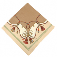 Foulard con catenina marrone chiaro-marrone-rosso
