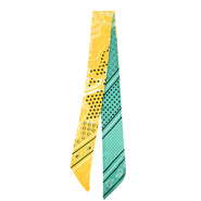 Bandana foulard con stella turchese verde-giallo