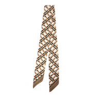 Bandana foulard con rettangolo bianco-marrone chiaro-marrone