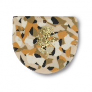 Pendenti di polimero marrone-rosa-bianco-oro