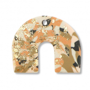 Pendenti di polimero ad arco marrone-rosa-bianco-oro