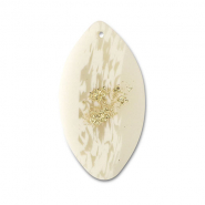 Pendenti di polimero foglia biancastro-beige-oro