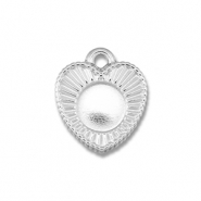BY31® Ciondoli in acciaio inossidabile con castone per SS34 fondo piatto argento