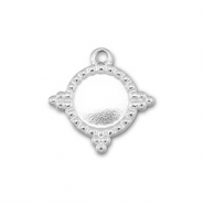 BY31® Ciondoli in acciaio inossidabile con castone per SS34 fondo piatto argento