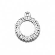 BY31® Ciondoli in acciaio inossidabile con castone per SS30 fondo piatto argento