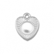 BY31® Ciondoli in acciaio inossidabile con castone per SS20 fondo piatto argento