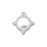 BY31® Ciondoli in acciaio inossidabile con castone per SS16 fondo piatto argento