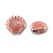 Perline di ceramica conchiglia rosa vintage