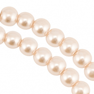 Perline di vetro con effetto perlato 6mm beige chiaro