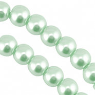 Perline di vetro con effetto perlato 4mm pastello verde menta