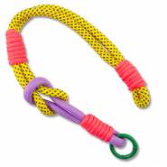 Cinturino da polso trendy per cellulare giallo-rosa neon-lilla-verde