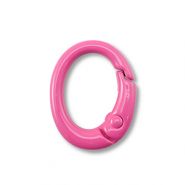 Componenti colorati brisé portachiavi ovale rosa magenta