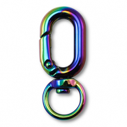 Componenti colorati anello brisé portachiavi ovale nero-rivestimento AB