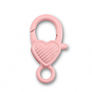 Componenti colorati chiusura moschettone cuore rosa