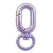 Componenti colorati anello brisé portachiavi ovale viola-rivestimento AB