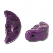 Perline di ceramica luna viola scuro