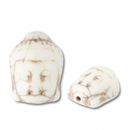 Perline di ceramica buddha biancastro