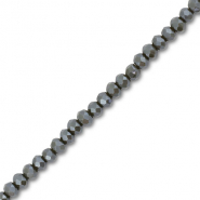 Perline sfaccettate 3x2mm rondella ossido di cromo verde scuro-effeto perlato