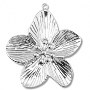 Ciondoli in acciaio inossidabile fiore argento