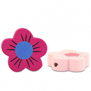 Perline di legno fiore multicolore