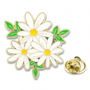 Pins margherite bianco-verde-giallo-oro