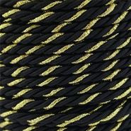 Cordoncino alla moda spirale 3mm nero-oro