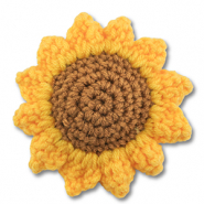 Girasole all'uncinetto giallo-marrone