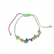 Braccialetti alla moda perline miste multicolore-oro