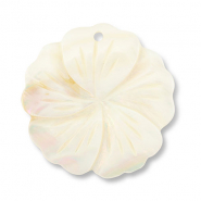 Pendenti di conchiglia fiore bianco (colore naturale)
