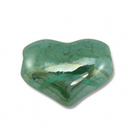 Perline di ceramica greca DQ cuore verde turchese