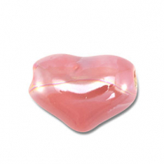 Perline di ceramica greca DQ cuore rosa malva