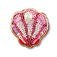 Broches conchiglia multicolore rosa-rosso-bianco-oro