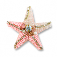 Broches stella rosa-cristallo AB-oro