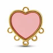 Ciondoli di metallo DQ con 6 anellini rosa-oro (privo di nichel)