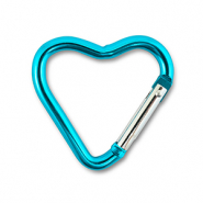 Componenti colorati anello brisé portachiavi cuore blu lucido