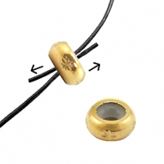 Componenti in acciaio inossidabile chiusura con perline scorrevoli con motivo 9mm oro