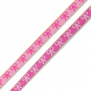 BY31® Nastro con testo fiocchi rosa scuro-rosa chiaro-oro