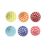 Perline in acrilico 8 mm con look strass multicolore-argento
