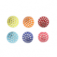 Perline in acrilico 6 mm con look strass multicolore-argento