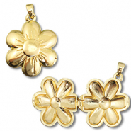 Ciondoli in ottone Eco-brass® medaglione fiore oro
