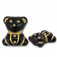 Perline in acrilico orsetto nero-oro